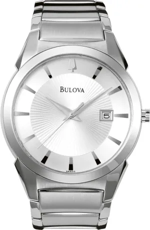 Bulova Men's 3-Hand Calendar Date Quartz Watch, Patterned Dial, 38mm Style: 96B015