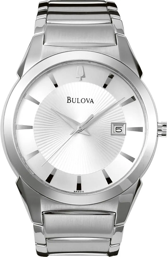 Bulova Men's 3-Hand Calendar Date Quartz Watch, Patterned Dial, 38mm Style: 96B015