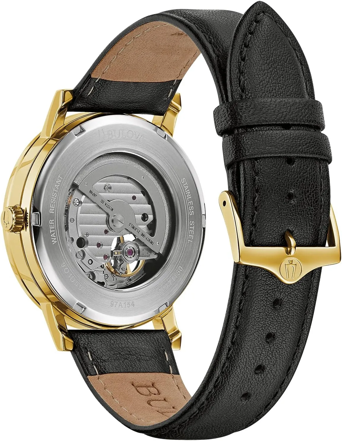 Bulova Men's Classic Dress 3-Hand 21- Jewel Automatic Watch, 42 Hour Reserve, Hack Feature, Sub-Second Hand, Open Aperture Dial, Exhibition Case Back, 42mm