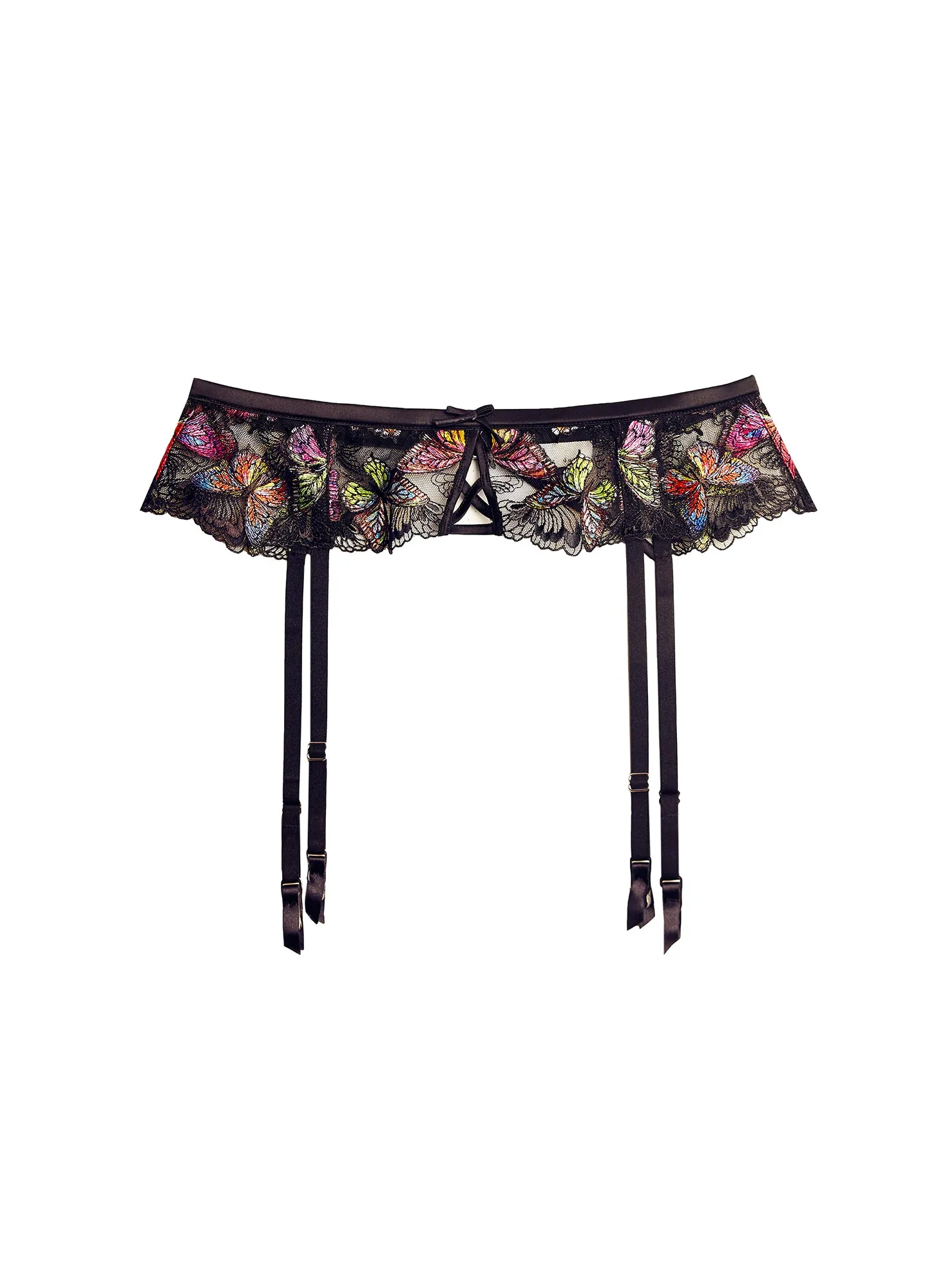 Butterfly Embroidery Garter Belt
