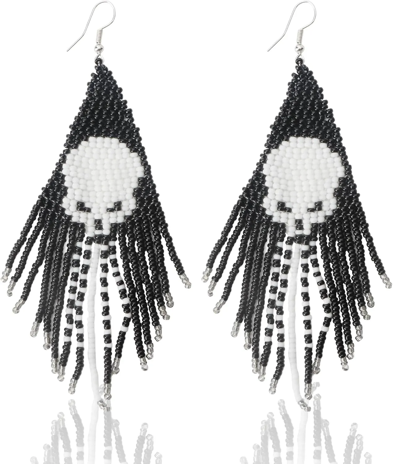 CAVETEE Halloween Earrings for Women,Dangle Earrings Braided Beaded Handcrafted Tassel Earrings for Women Girls