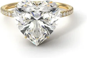 Choose Your Gemstone 18k Gold Plated Ring Heart Shaped Everyday Casual Wear, Party Wear Ring Modern Design Engagement Gift for Women, Girls and Ladies Size : 4,5,6,7,8,9,10,11,12,13