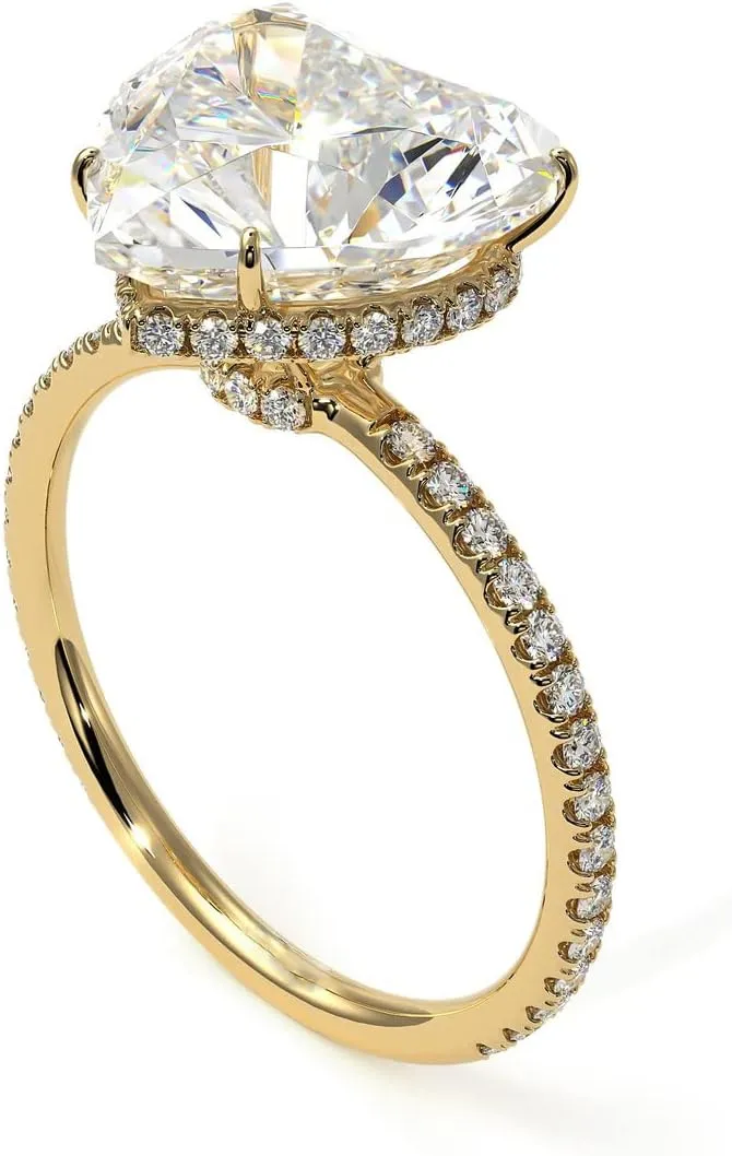Choose Your Gemstone 18k Gold Plated Ring Heart Shaped Everyday Casual Wear, Party Wear Ring Modern Design Engagement Gift for Women, Girls and Ladies Size : 4,5,6,7,8,9,10,11,12,13