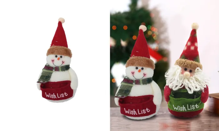 Christmas Snowman and Santa Claus Cartoon Dolls