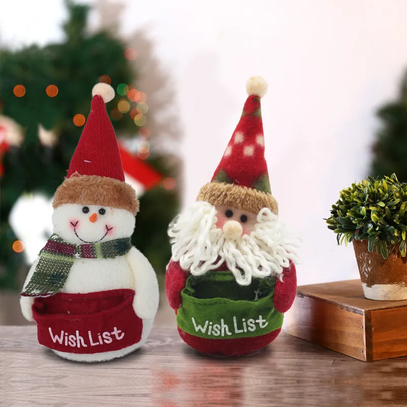 Christmas Snowman and Santa Claus Cartoon Dolls