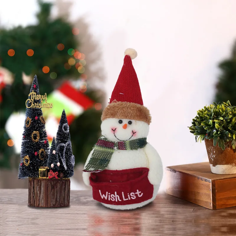 Christmas Snowman and Santa Claus Cartoon Dolls