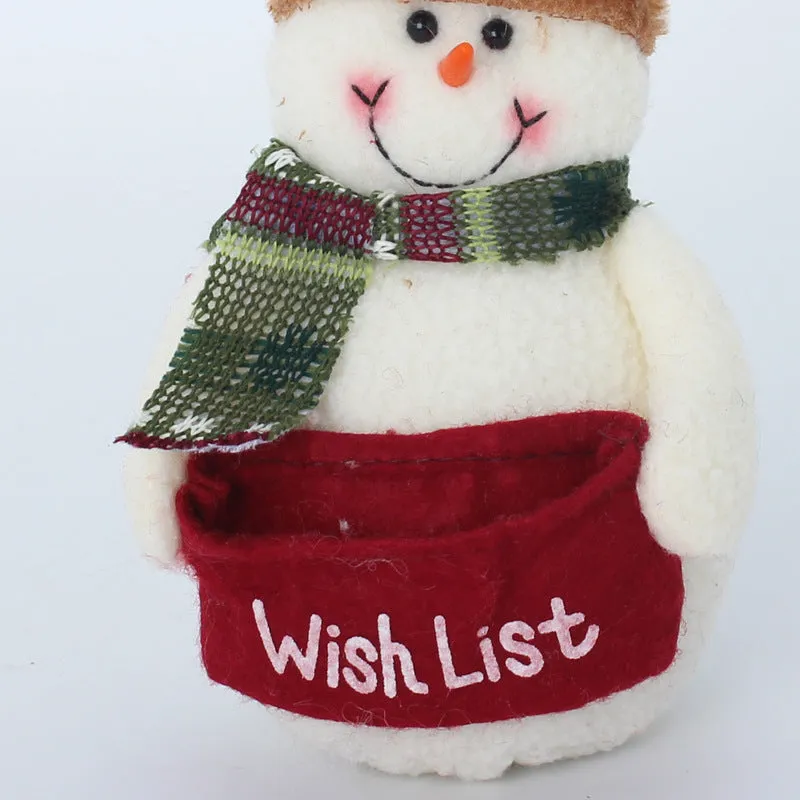 Christmas Snowman and Santa Claus Cartoon Dolls