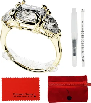 Chrome Cherry Ringo, Invisible Ring Size Adjuster for Loose Rings with 6 Sizes, Clear Ring Band Sizer Guard