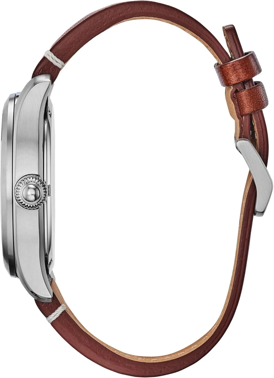Citizen Men's Sport Casual Garrison 3-Hand Date Eco-Drive Leather Strap Watch, Arabic Markers, Stainless Steel, Field Watch