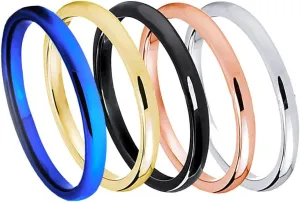 CLOUD DANCER Glory 2mm Rose Gold Tone Polish Comfort Fit Thin Domed Tungsten Carbide Ring Wedding Band-Free Customized Engraving
