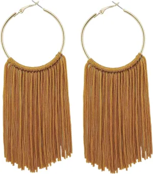 Coiris Boho Tassel Earrings for Women Bohemian Hoop Drop Tassels Western Earrings Dangle Country Earrings Summer Beach Long Tassels Earrings for Women
