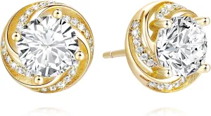 Cossa 14K Gold Stud Earrings for Women Gold Stud Earrings for Women Hypoallergenic Earring with Modern Rotated Textured Design Small Earring Studs