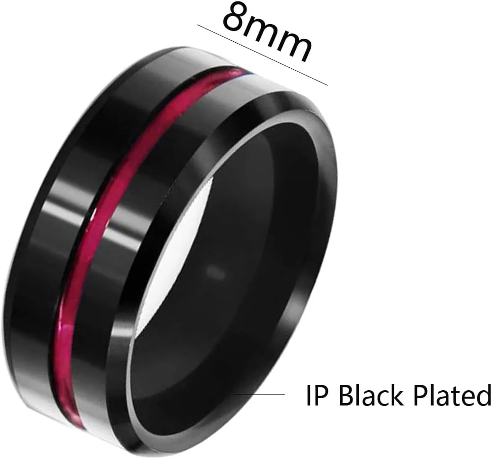 Couple Rings His Her Wedding Ring Sets Matching Rings Purple CZ Black Rings Titanium Men Ring
