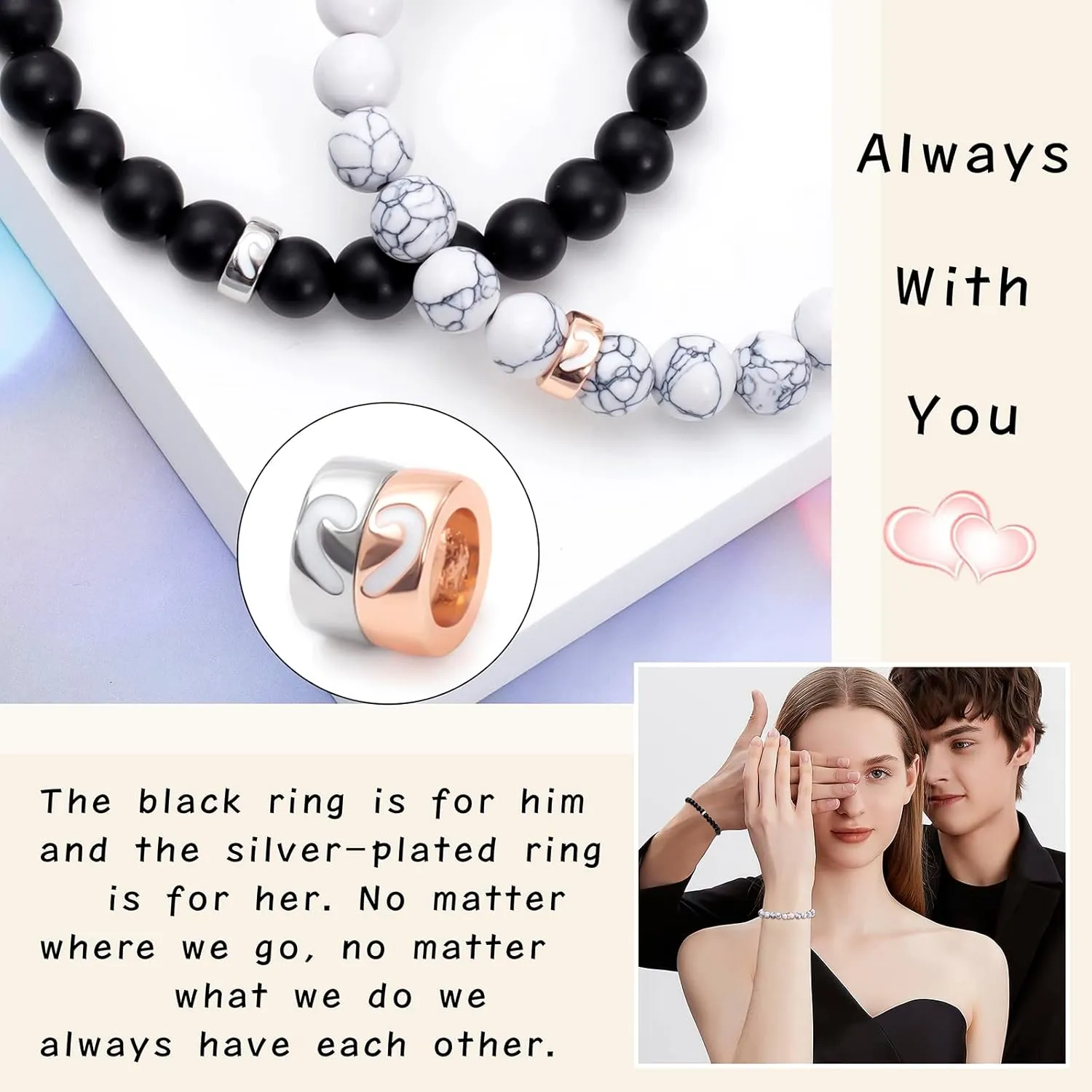 Couples BraceletsHis And Her Matching Couple Ring Bracelet Jewelry Gifts