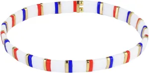 CQUAN CHI Women Stackable Tila Bead Bracelets Flat Bead Bracelet Boho Friendship Bracelets Stretch Bracelet 03K