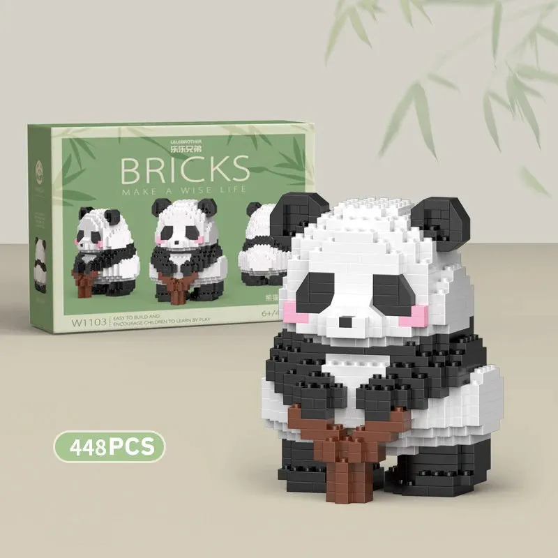 Creative DIY Assemable Animal Cute MINI Chinese Style Animal Panda Building Block Educational Boy Toys For Children Model Bricks