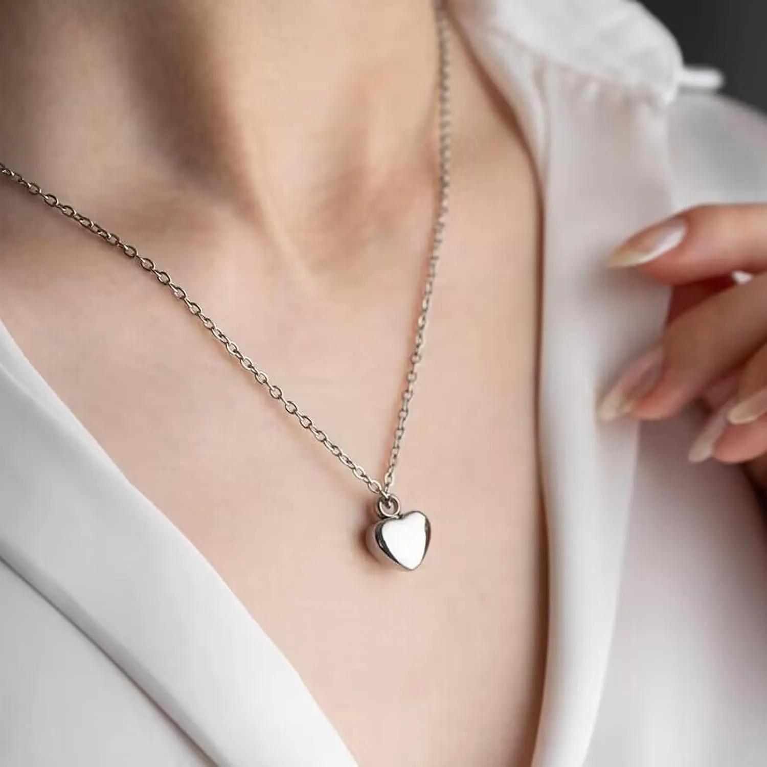 Cremation Jewelry Small Heart Urn Necklace Ashes for Women Men Keepsake Pendant Memorial Human Ash Holder