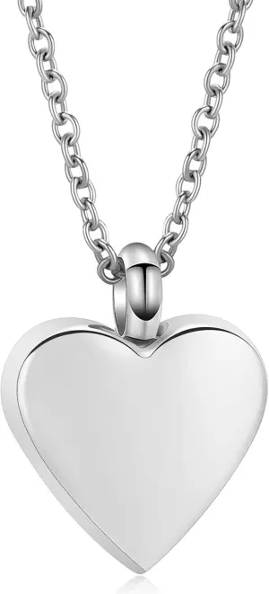 Cremation Jewelry Small Heart Urn Necklace Ashes for Women Men Keepsake Pendant Memorial Human Ash Holder