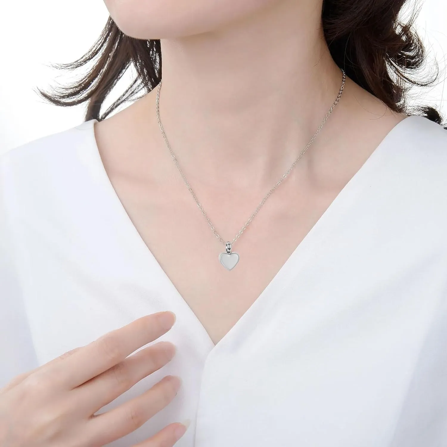 Cremation Jewelry Small Heart Urn Necklace Ashes for Women Men Keepsake Pendant Memorial Human Ash Holder
