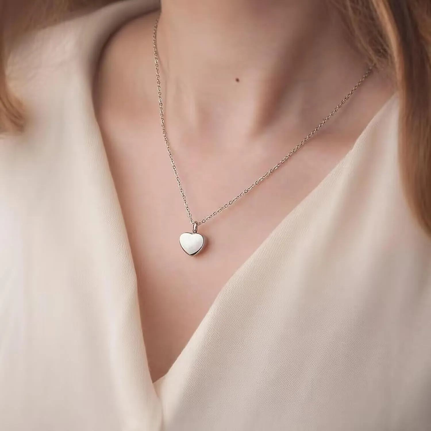 Cremation Jewelry Small Heart Urn Necklace Ashes for Women Men Keepsake Pendant Memorial Human Ash Holder