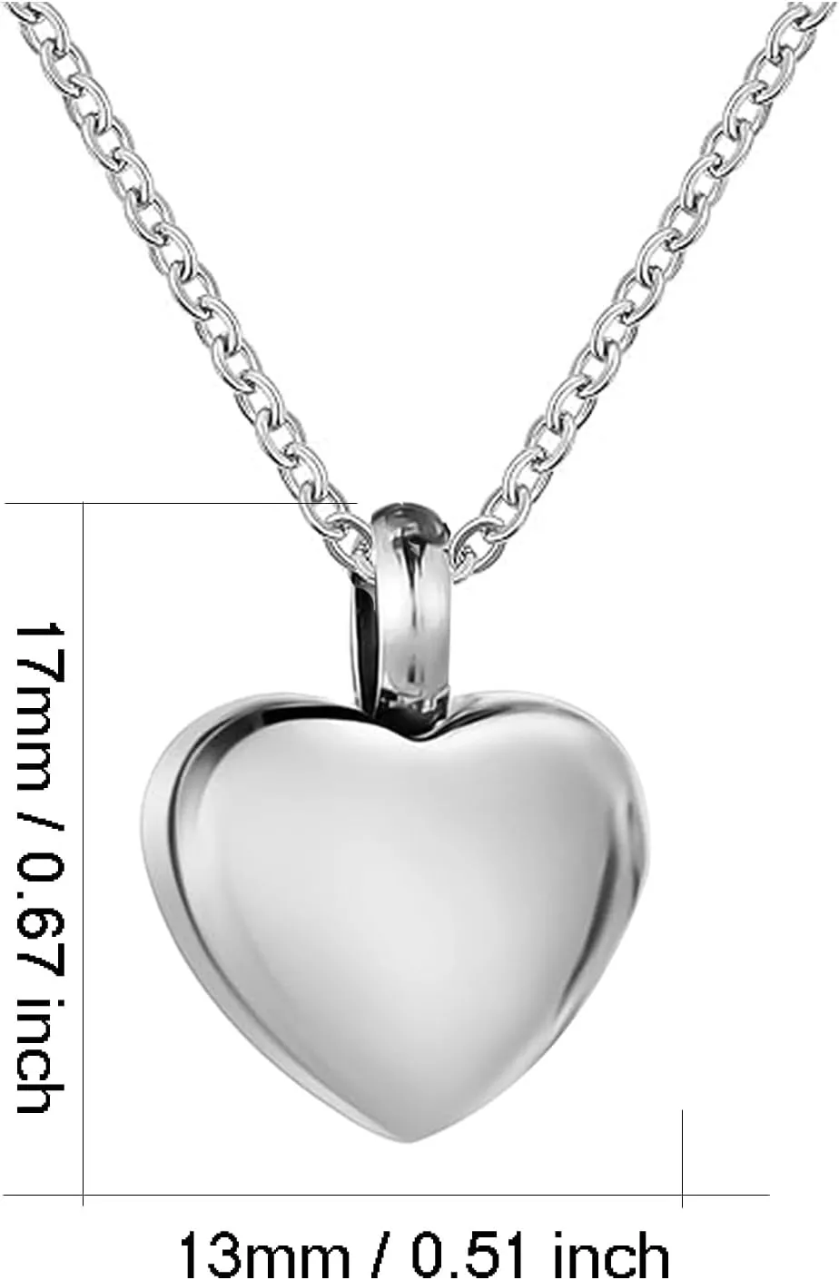 Cremation Jewelry Small Heart Urn Necklace Ashes for Women Men Keepsake Pendant Memorial Human Ash Holder
