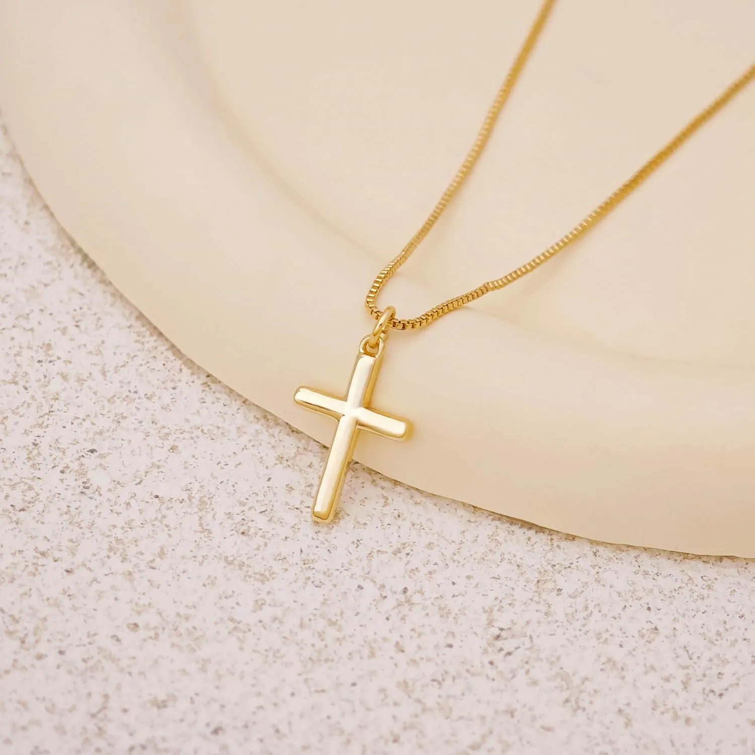 Cross Necklace for Women, Dainty Gold Necklace Cross 14k Gold Cross Necklaces for Women Trendy Diamond Crown Cross Choker Pendant Necklaces Religious Christian Baptism Faith Jewelry