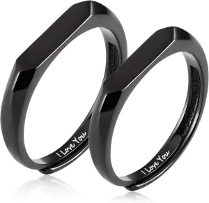 Daesar His & Hers Matching Rings Engraved I Love You Adjustable Rings Engagement S925 Sterling Silver Rings Wedding Band