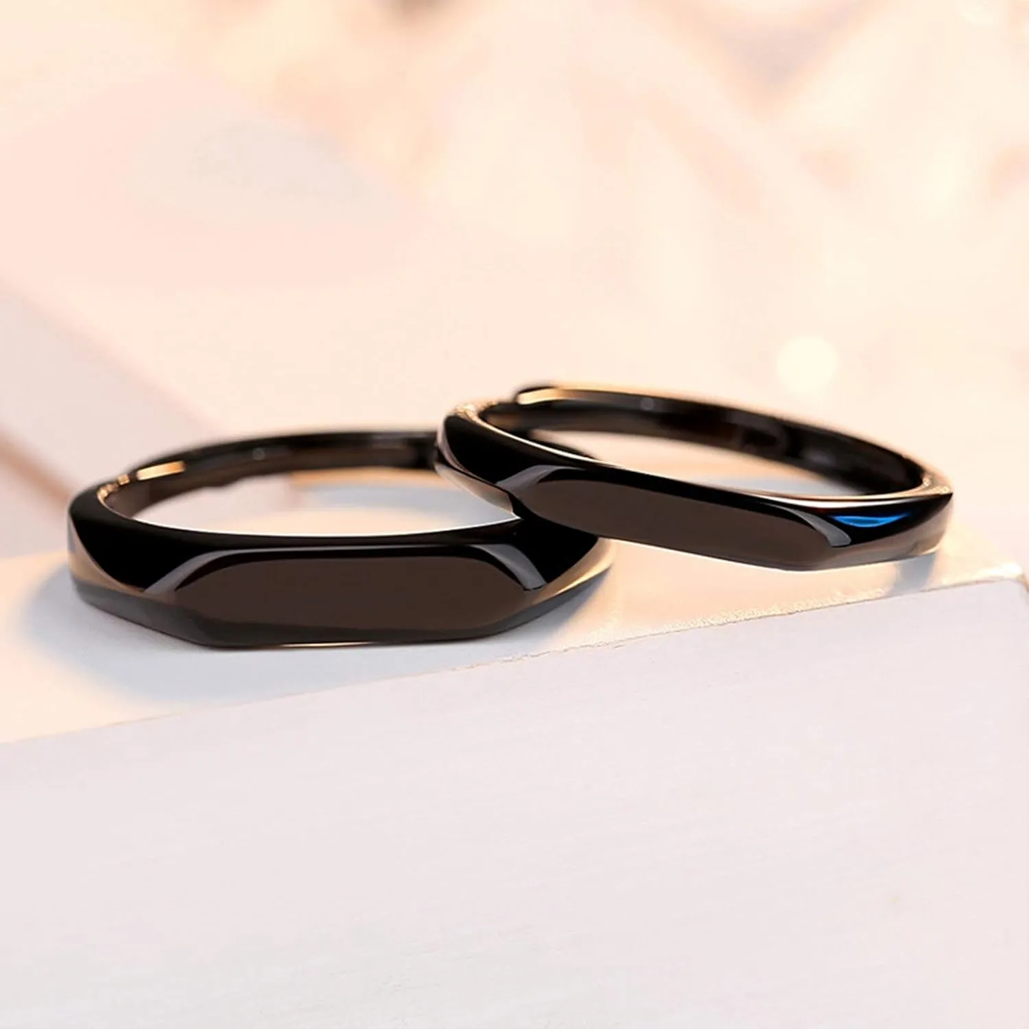 Daesar His & Hers Matching Rings Engraved I Love You Adjustable Rings Engagement S925 Sterling Silver Rings Wedding Band
