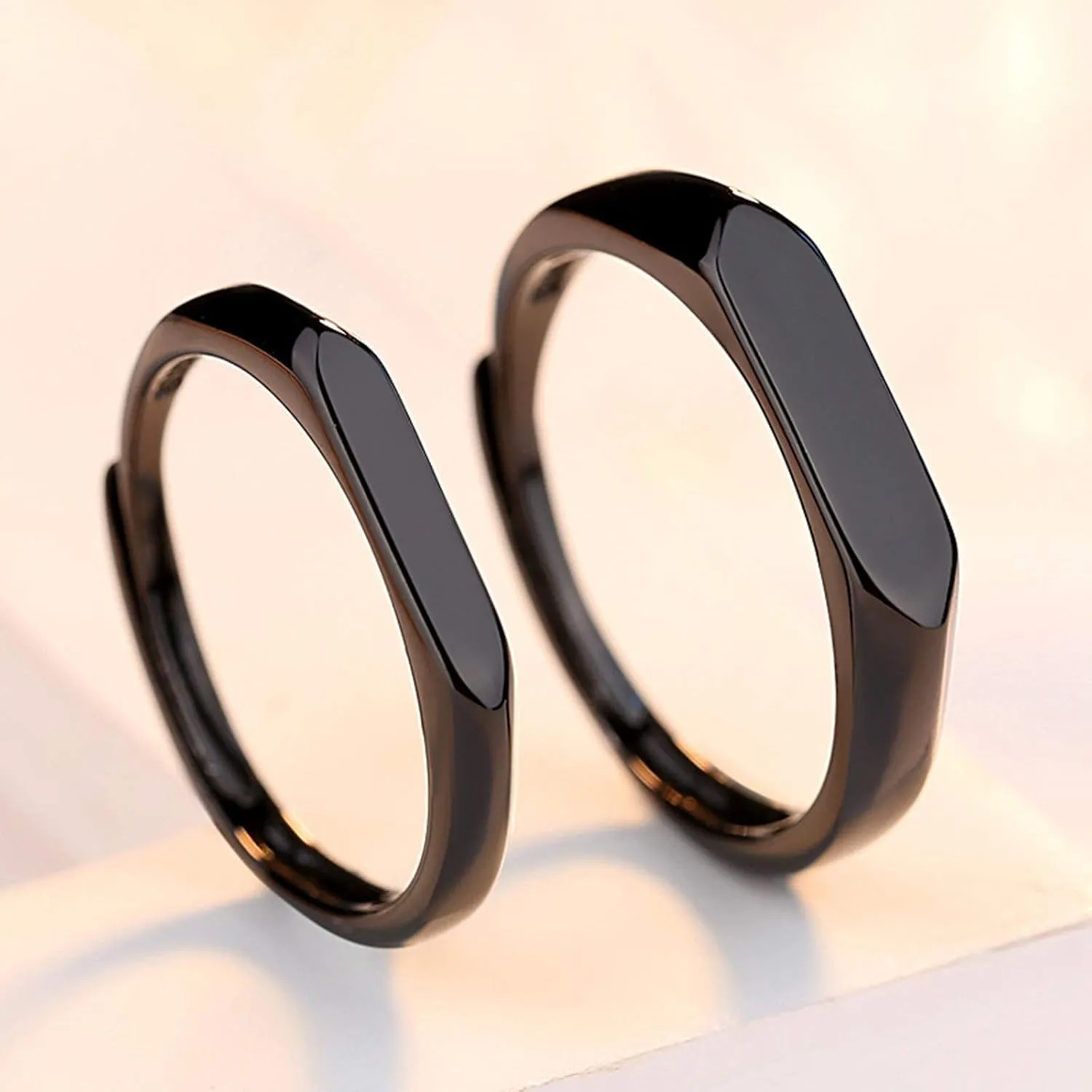 Daesar His & Hers Matching Rings Engraved I Love You Adjustable Rings Engagement S925 Sterling Silver Rings Wedding Band