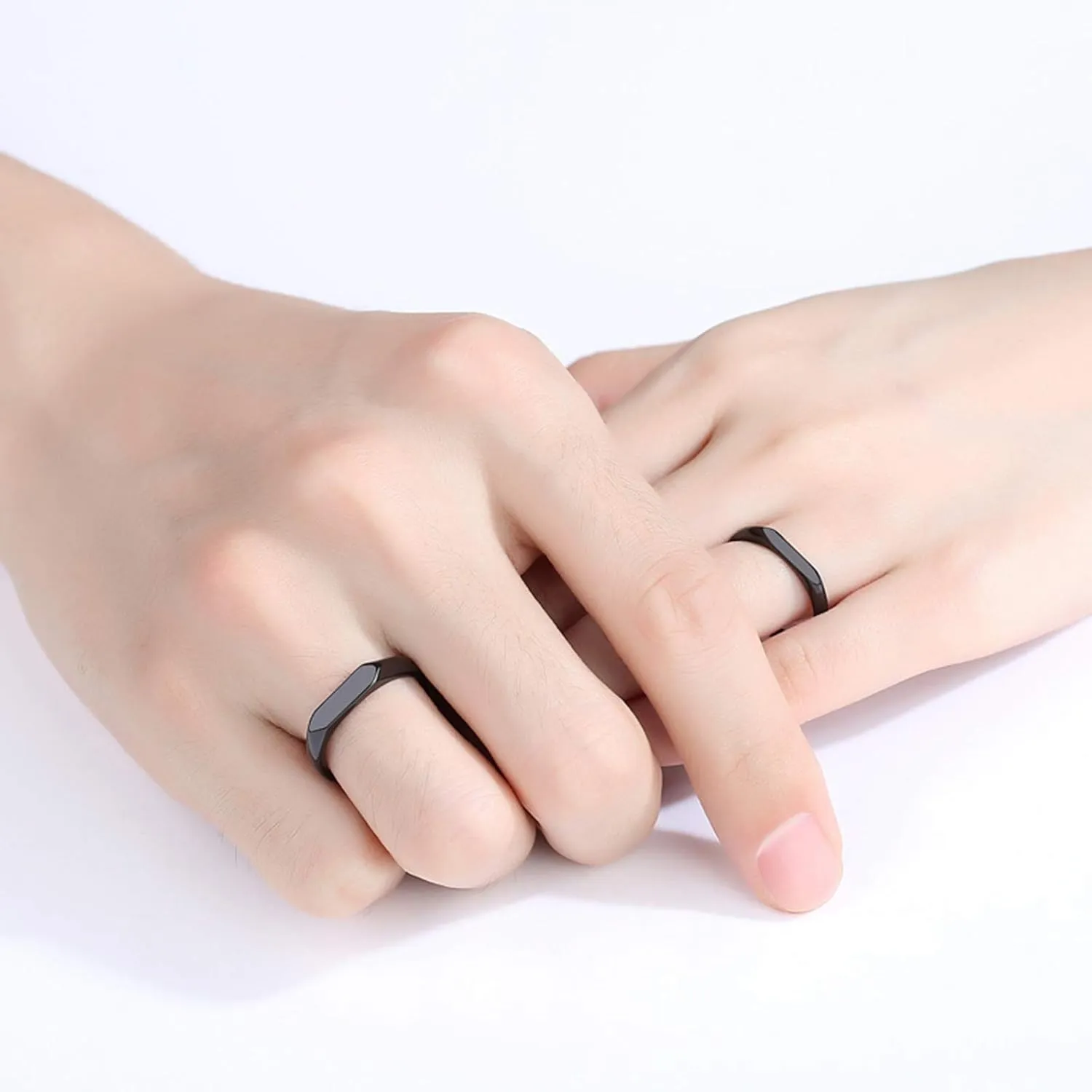 Daesar His & Hers Matching Rings Engraved I Love You Adjustable Rings Engagement S925 Sterling Silver Rings Wedding Band