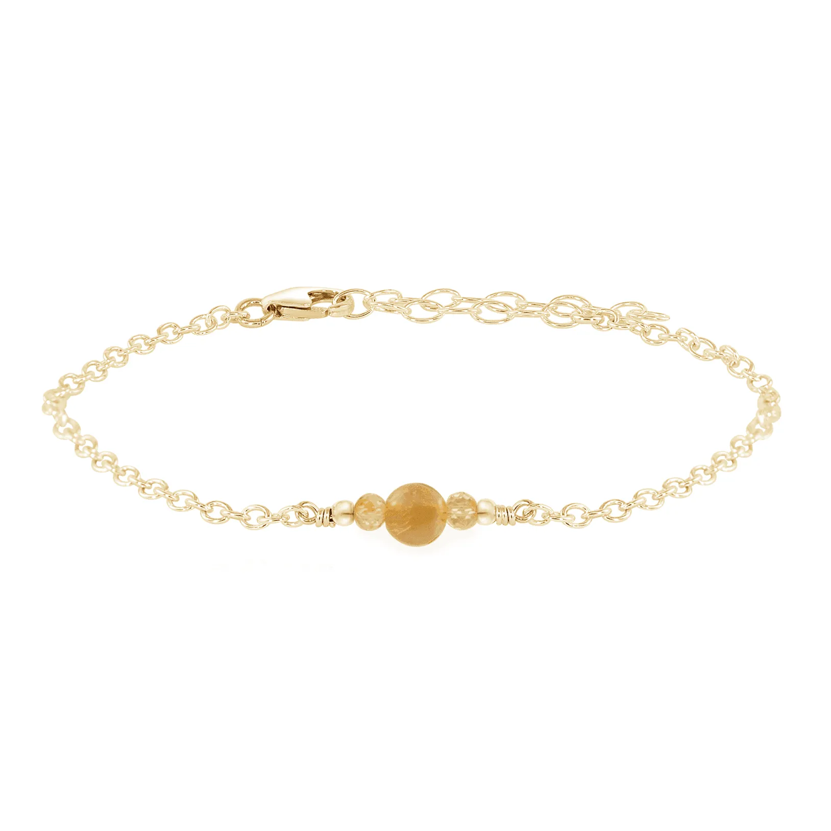 Dainty Citrine Gemstone Bracelet