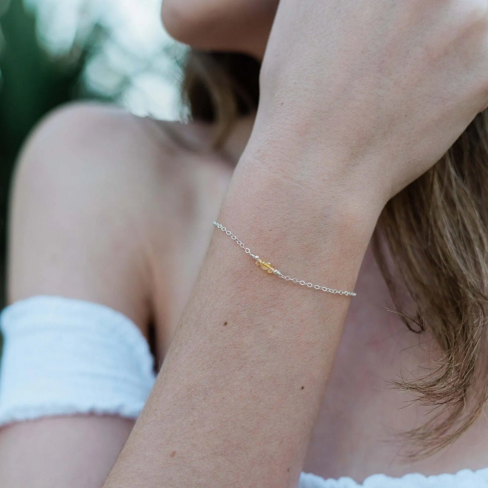 Dainty Citrine Gemstone Bracelet
