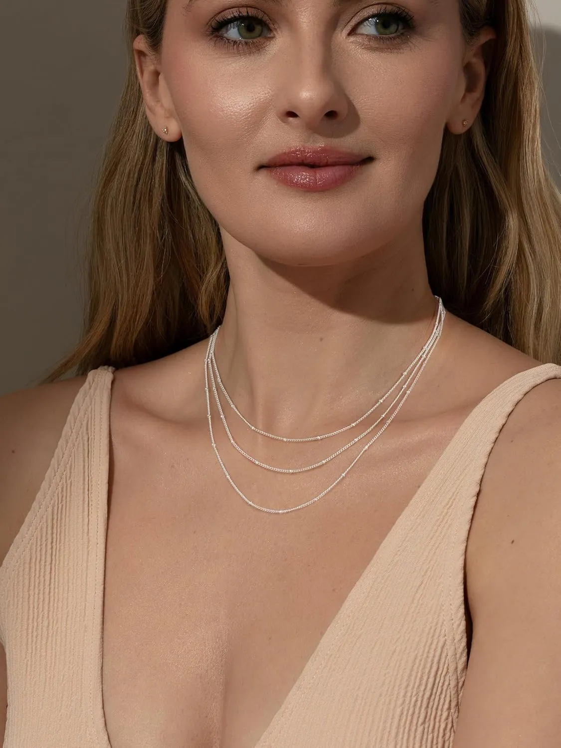 Dainty Gold/Sliver Layered Necklaces for Women,14K Gold/Sterling Silver Plated Paperclip Cuban Satellite Twisted Rope Chain Choker Necklaces Hypoallergenic Jewelry Gift for Women Non Tarnish