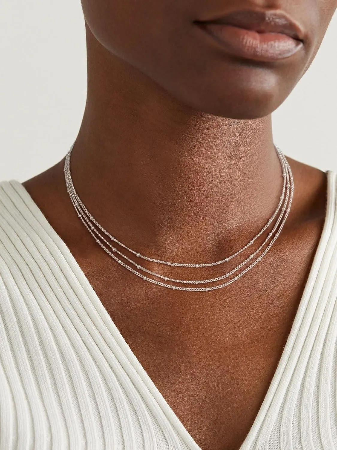 Dainty Gold/Sliver Layered Necklaces for Women,14K Gold/Sterling Silver Plated Paperclip Cuban Satellite Twisted Rope Chain Choker Necklaces Hypoallergenic Jewelry Gift for Women Non Tarnish