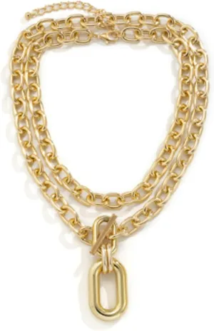 Dcfywl731 Chunky Choker Necklace for Women Gold Layered Necklace Cuban Link Chain Double O Link Necklaces Punk Hip-hop Jewelry for Women