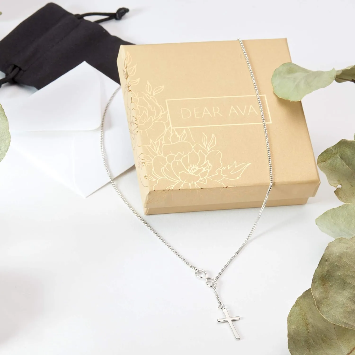 Dear Ava Infinity Congratulations Necklace | Prefect Gifts For Women and Girls | Modern Jewelry Pendant with Heartfelt Card | Graduation Pregnancy Anniversary Wedding Gift for Daughter Friend Sister