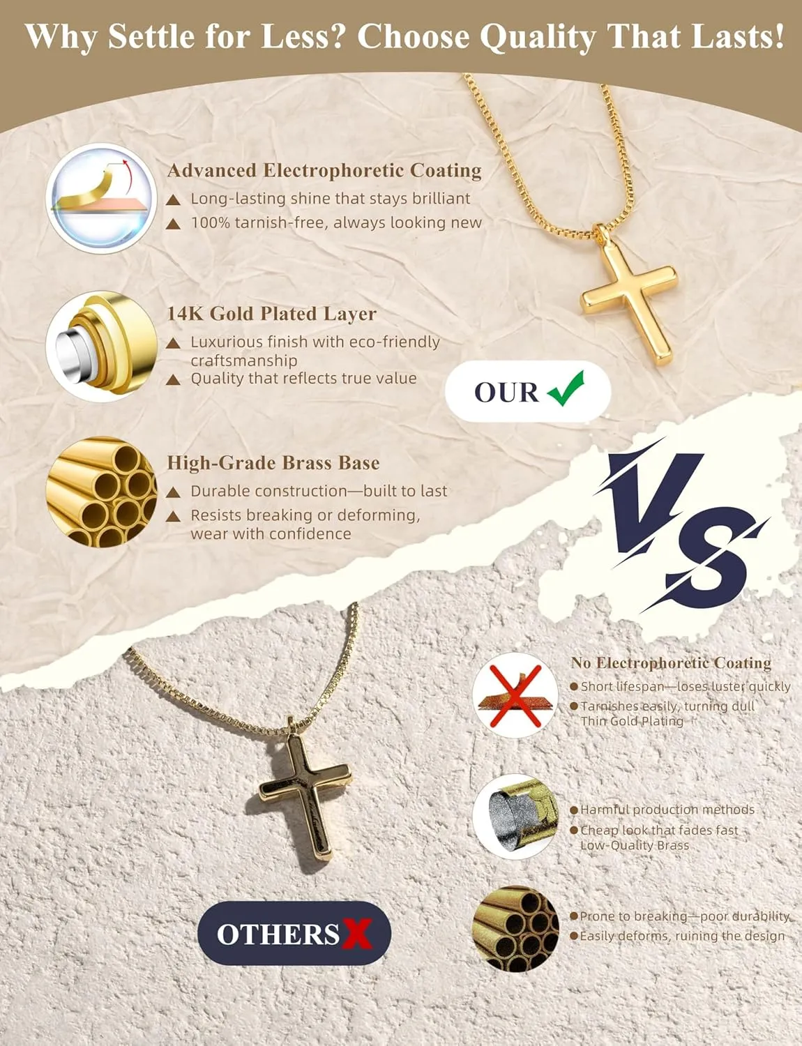 DEARMAY Dainty Cross Necklace for Women, Dainty 14k Gold Filled/Silver Cross Necklaces Simple Layered Small Cross Choker Necklace Thin Chain Necklaces Aesthetic Jewelry for Women Gift