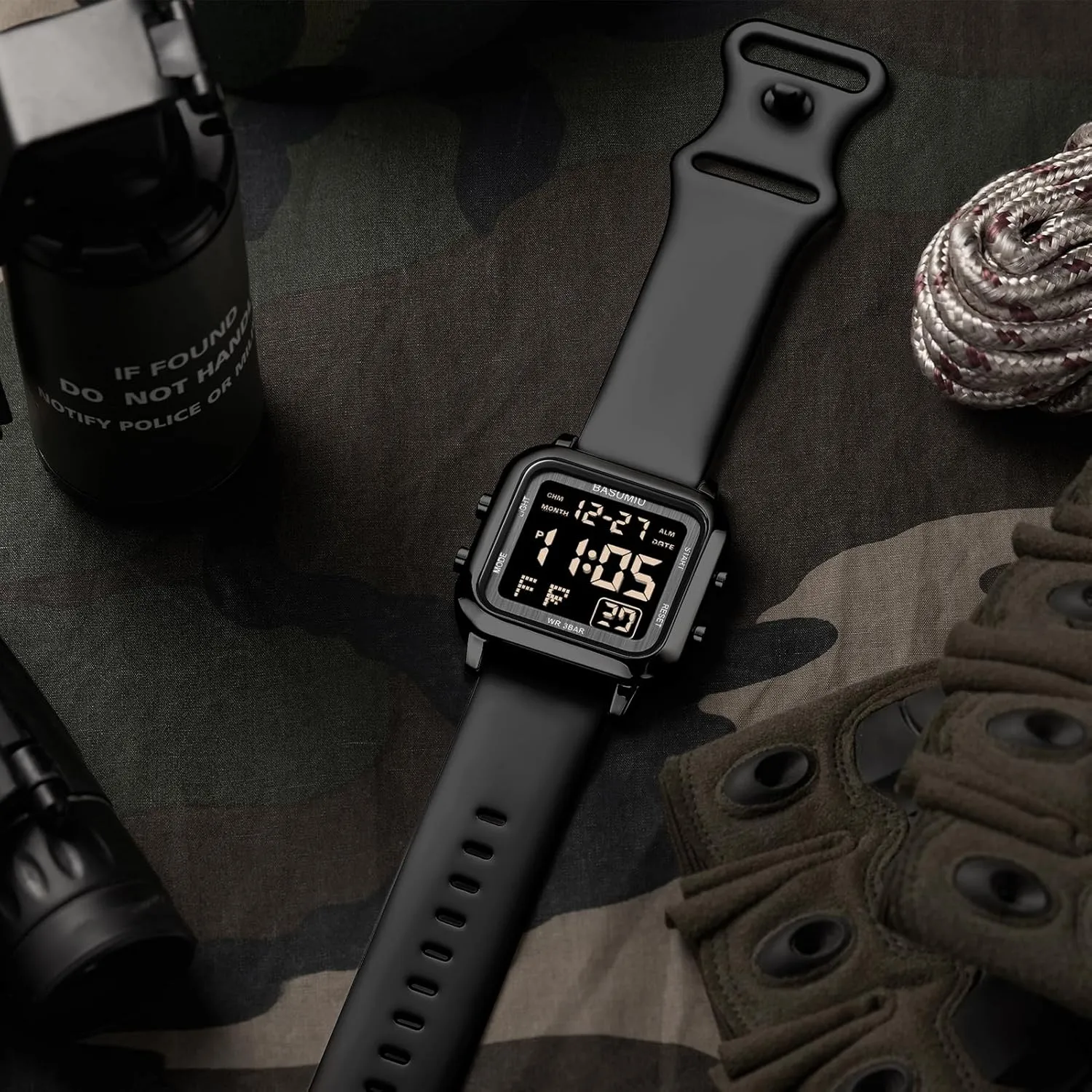 Digital Gold Military Sport Watches for Men Waterproof Running Cheap Dive Sports Tactical Men's Wrist Watches Black Square Digital Watch Men