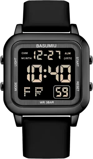 Digital Gold Military Sport Watches for Men Waterproof Running Cheap Dive Sports Tactical Men's Wrist Watches Black Square Digital Watch Men