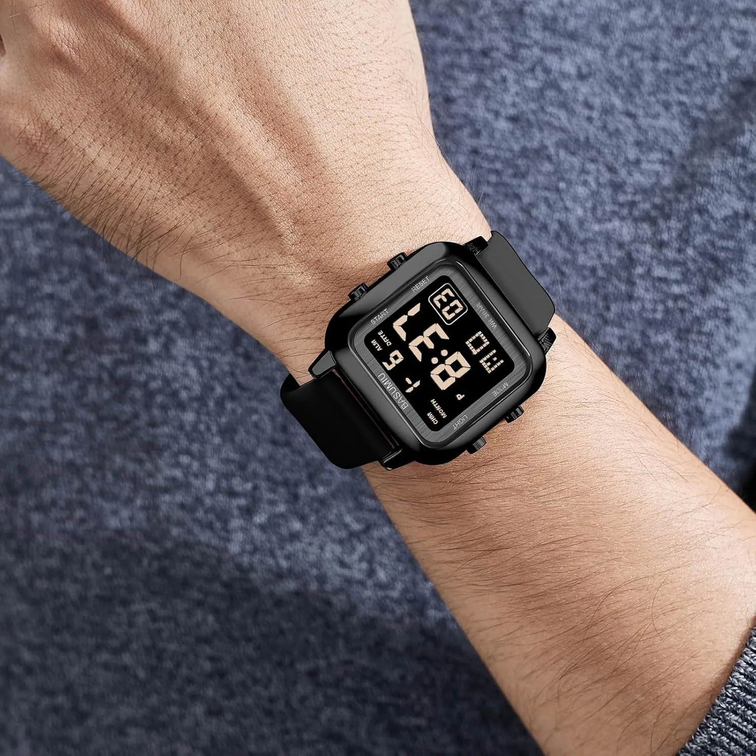 Digital Gold Military Sport Watches for Men Waterproof Running Cheap Dive Sports Tactical Men's Wrist Watches Black Square Digital Watch Men