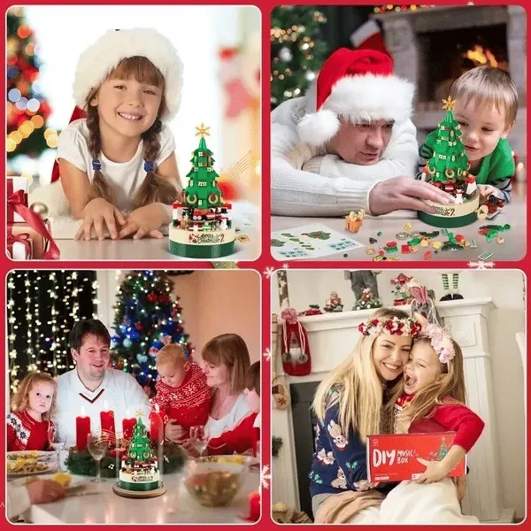 DIY Christmas tree bricks music box
