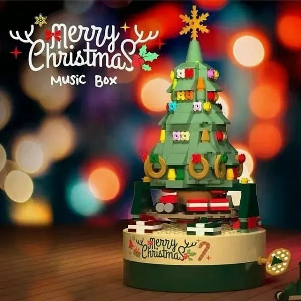 DIY Christmas tree bricks music box