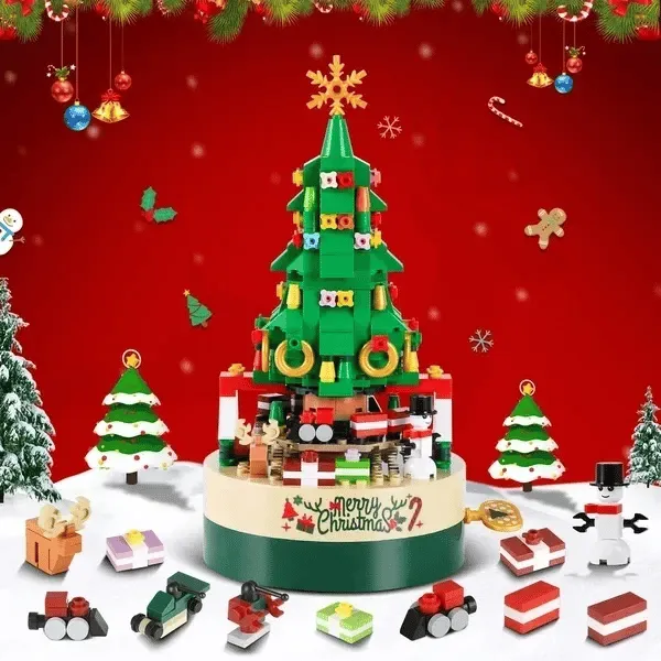 DIY Christmas tree bricks music box