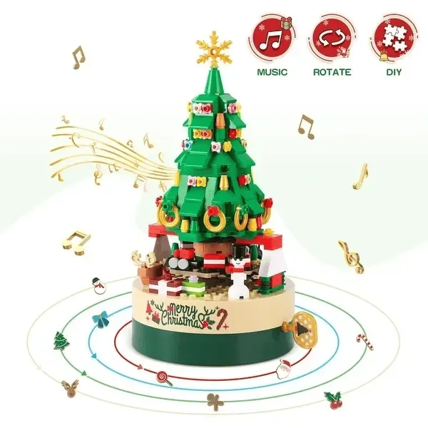 DIY Christmas tree bricks music box