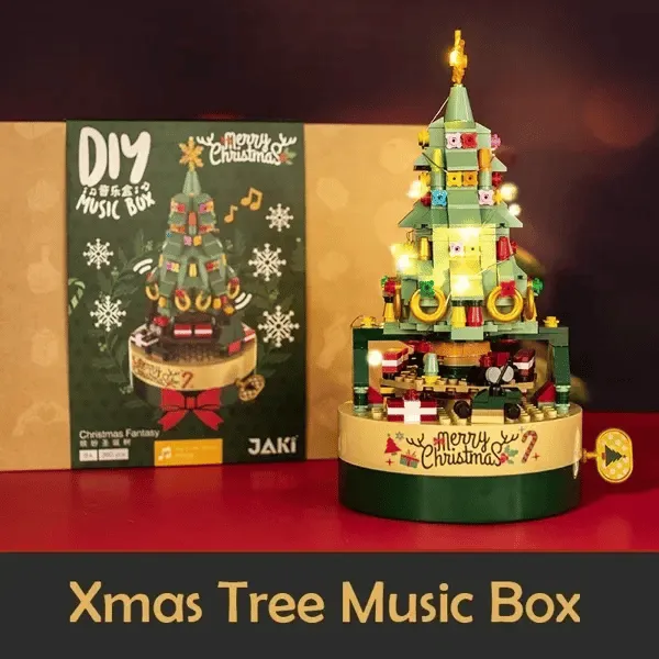 DIY Christmas tree bricks music box
