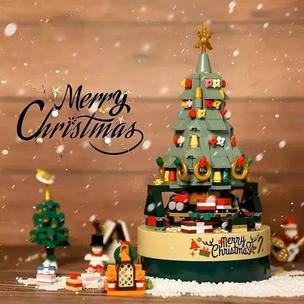 DIY Christmas tree bricks music box