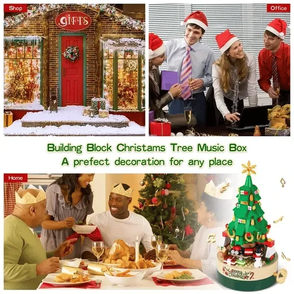 DIY Christmas tree bricks music box
