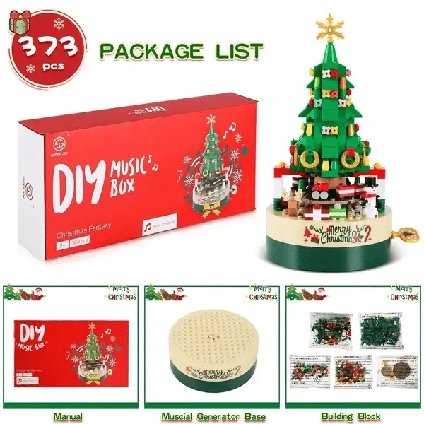 DIY Christmas tree bricks music box