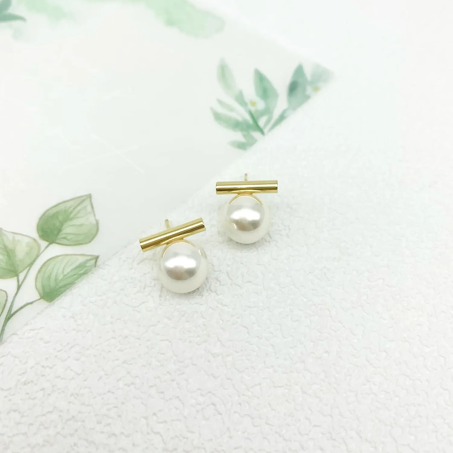 Double Ball Jacket Earrings for Women Girls Front Back 2 in 1 Stud Earrings Pearl Ball Earrings