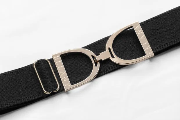 Ellany Belt Black - Silver Stirrup 1.5"